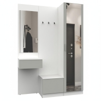 Набор мебели для прихожей "Марсель-106" МР 01-106 В2160 Ш1500 Г420 (ЛДСП Шиншилла серая)